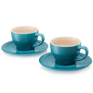 Le creuset set of 2 cappuccino cup and saucer